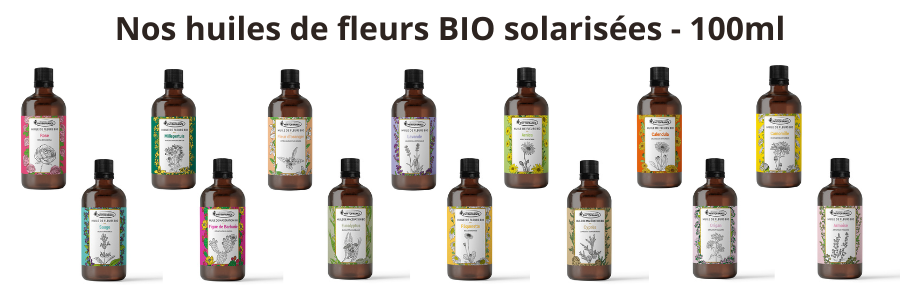 Nos huiles de fleurs BIO solarisées